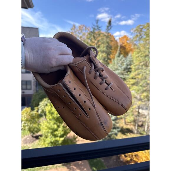 Roots Canada Leather Lace Up Shoes Women’s 7.5 M Brown Comfort Sneakers Tan - Picture 1 of 16